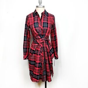 NWT Foxcroft Plaid Wrap Dress • Wrinkle-Free Holiday Dress • Luxe Look